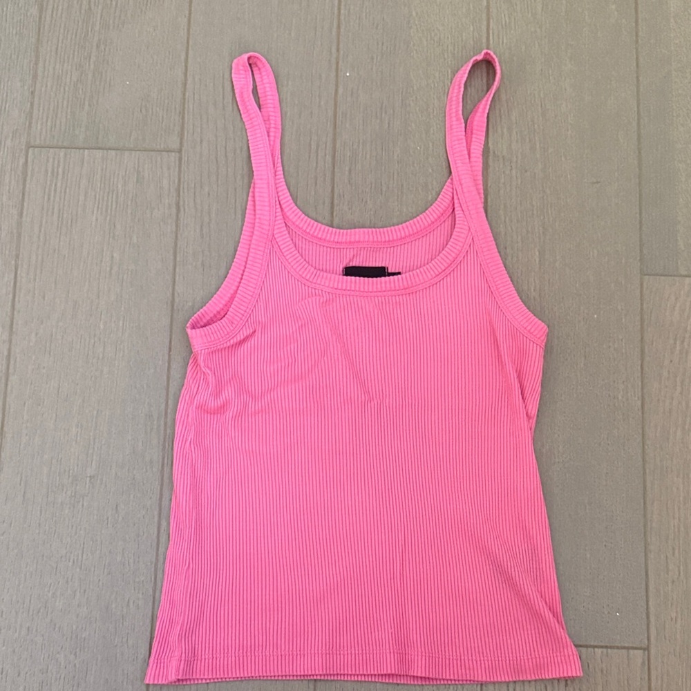 WSLY Pink Ribbed Tank